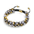 Or Chrome x Blanc | Bracelet Double Verre Pailleté